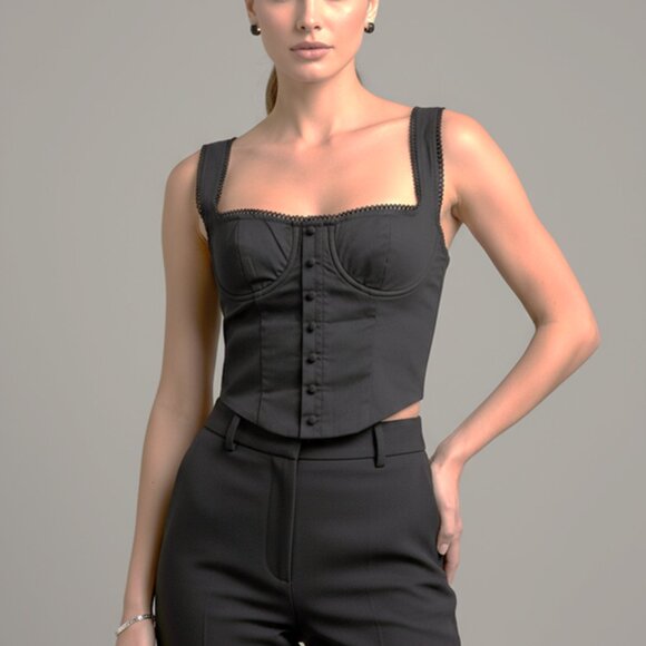 NWT $110 REVOLVE RUMORED Antoinette top black M - Picture 1 of 10